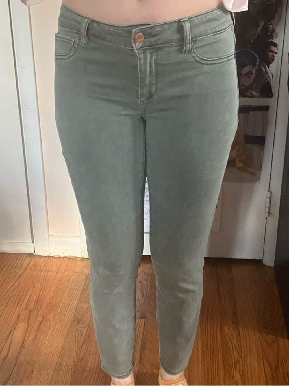Women’s Olive Green High-Rise Skinny Jeans